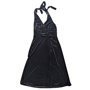 Connected Apparel Size 10 Velvet Halter Top Stretch Aline Midi Dress
